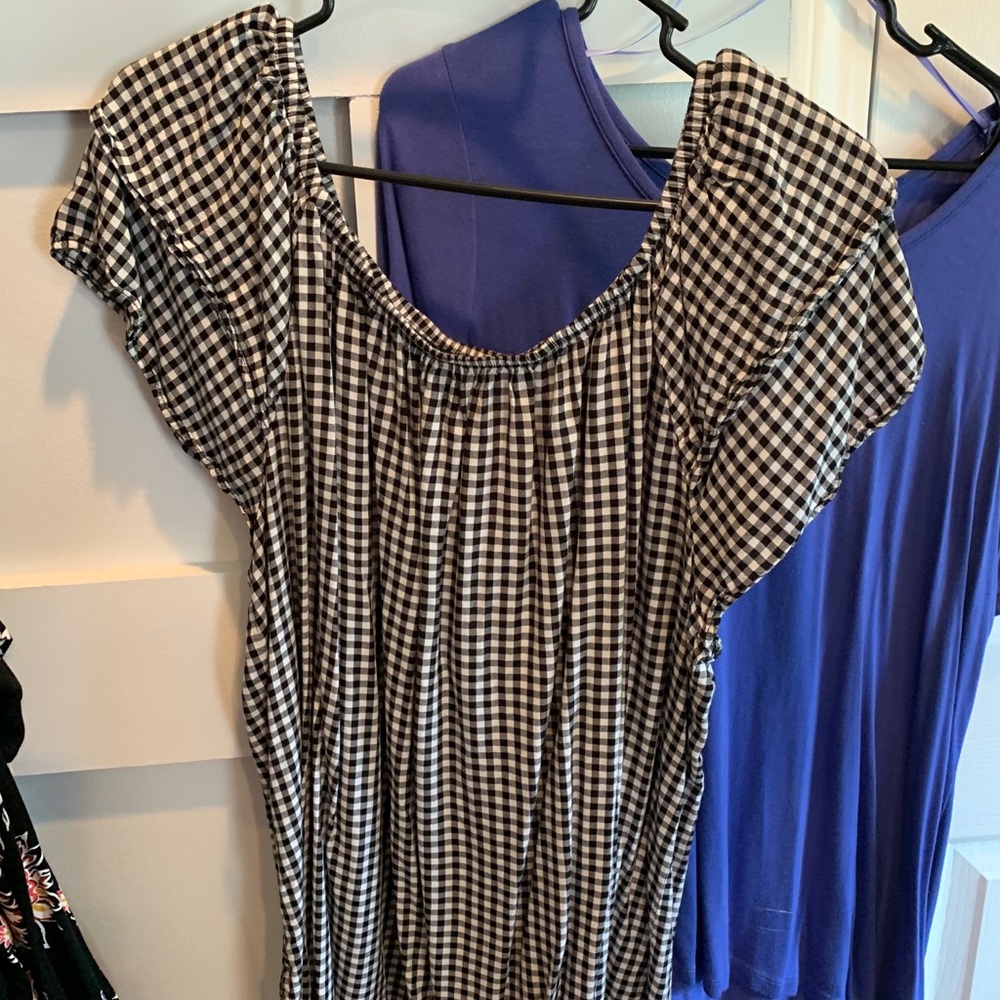Gingham off the shoulder top